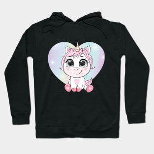 cartoon unicorn rainbow heart shape tshirt Hoodie